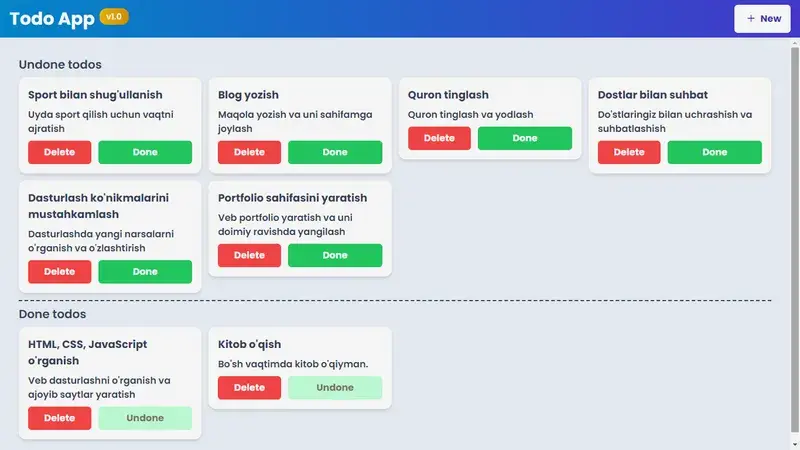 Todo Web App screenshot